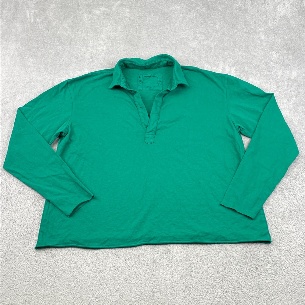 NEW Frank & Eileen M 100% Cotton Green Popover Heritage Jersey Made in USA FLAW